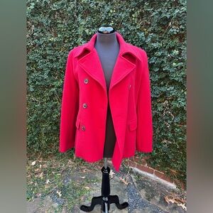 Calvin Klein Vibrant Red Pea Coat